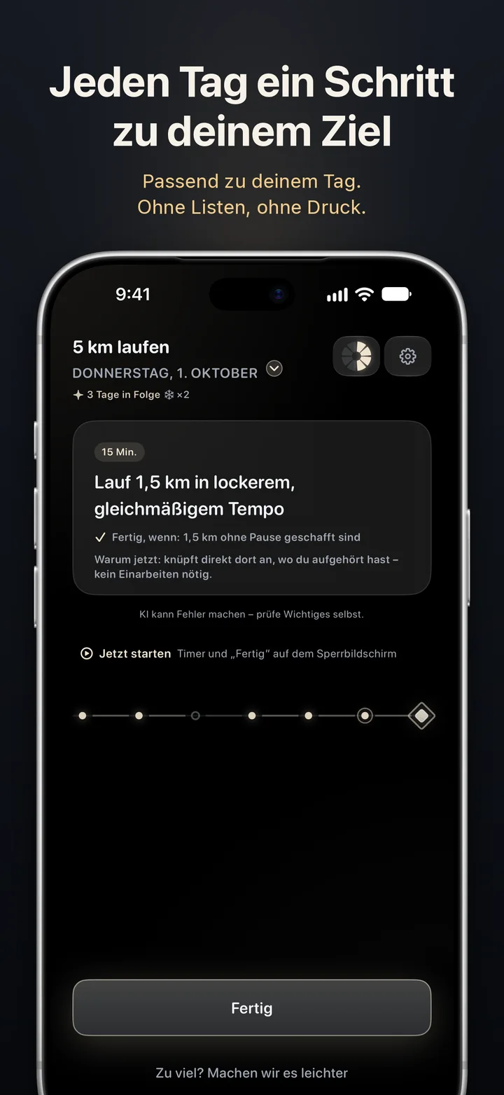 Aimora: jeden Tag ein Schritt zu deinem Ziel