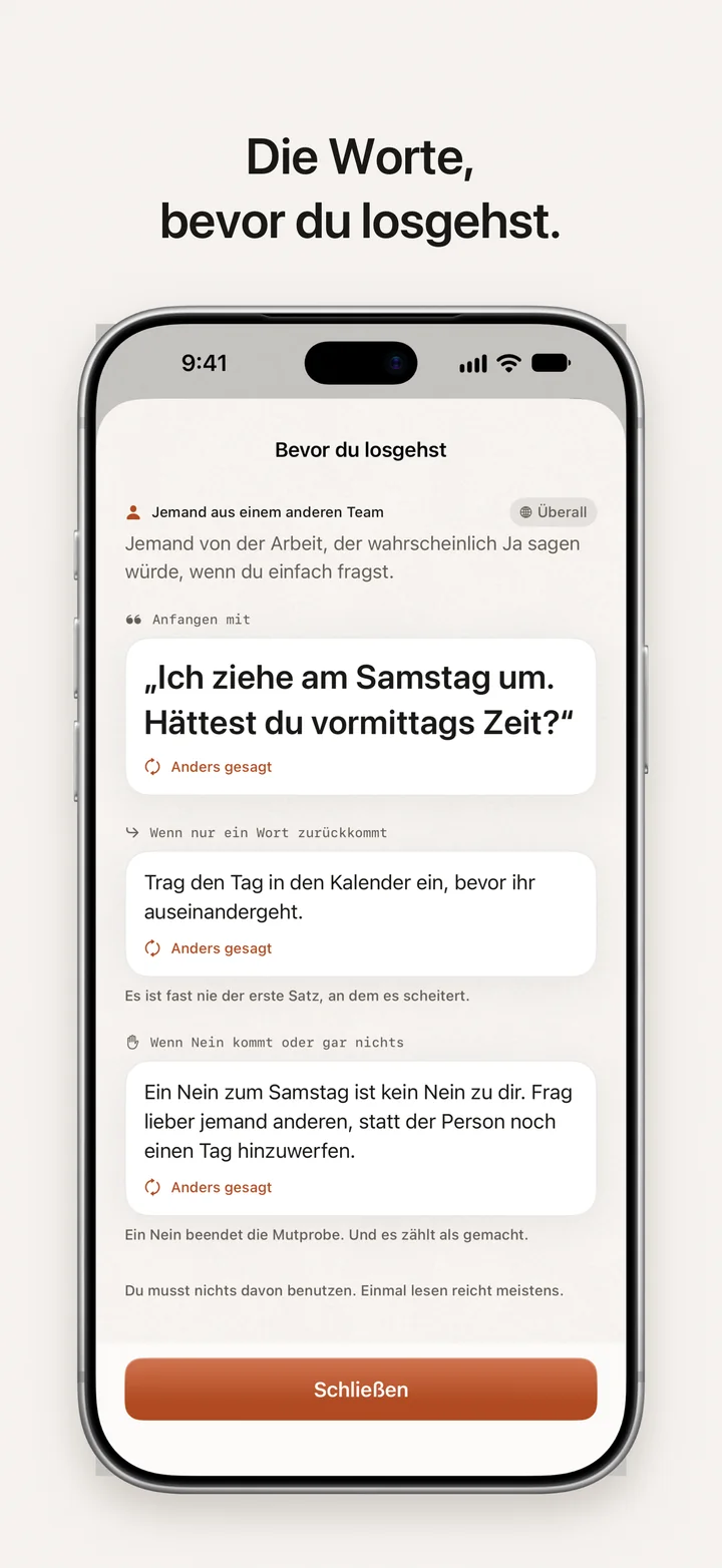 DayDare: die Worte, bevor du losgehst