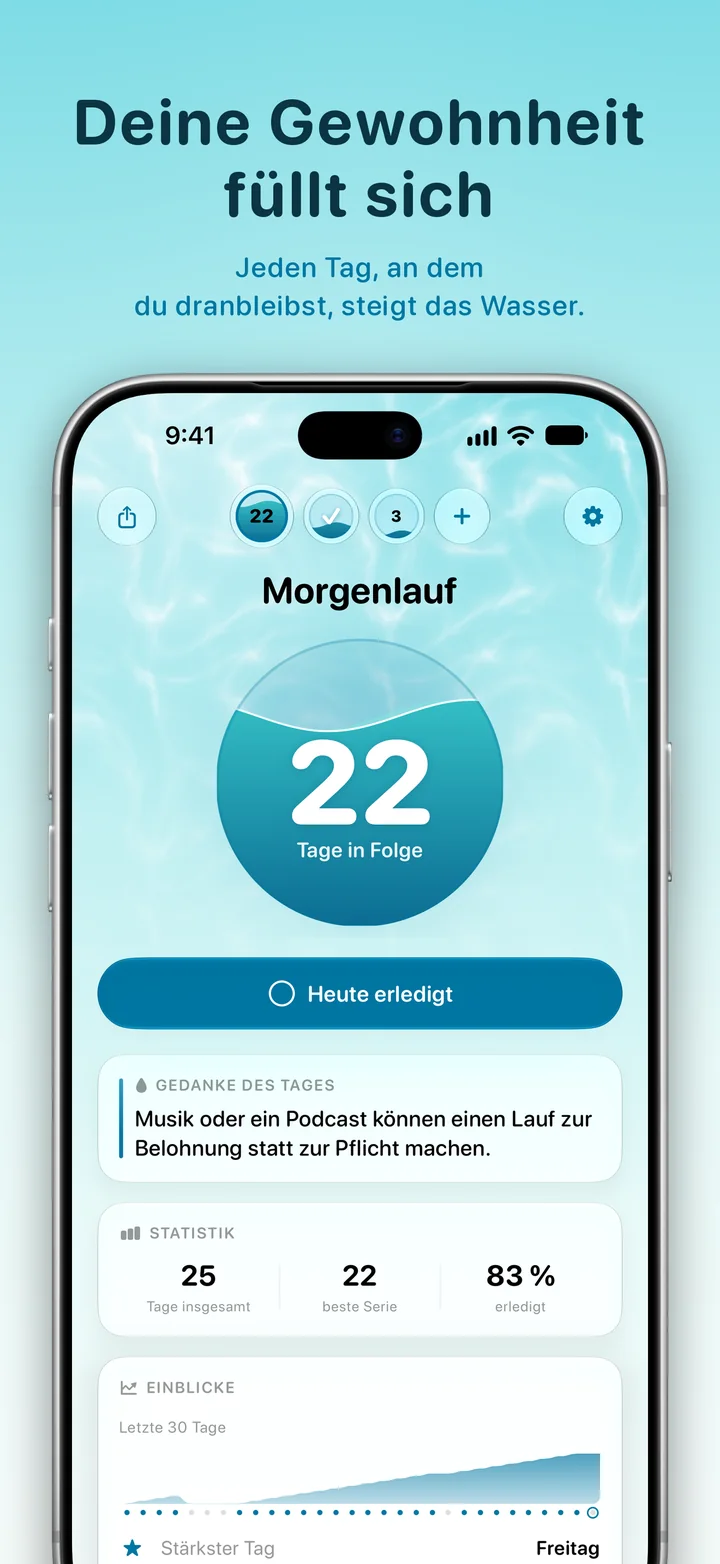 Ripply: Sieh zu, wie sich deine Gewohnheit füllt