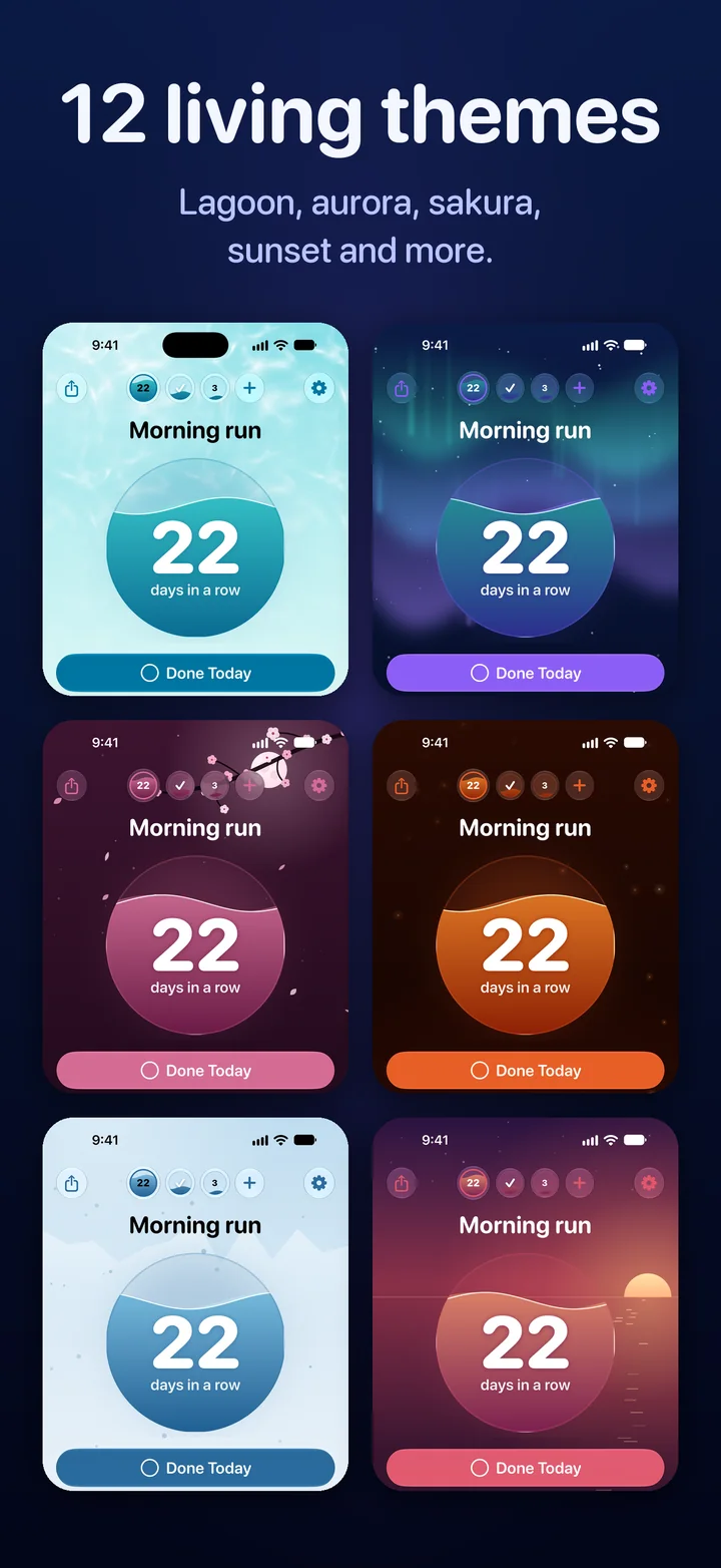 Six of Ripply’s twelve living themes
