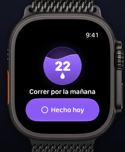 Ripply en el Apple Watch: una racha de 22 días y un botón para marcar el día