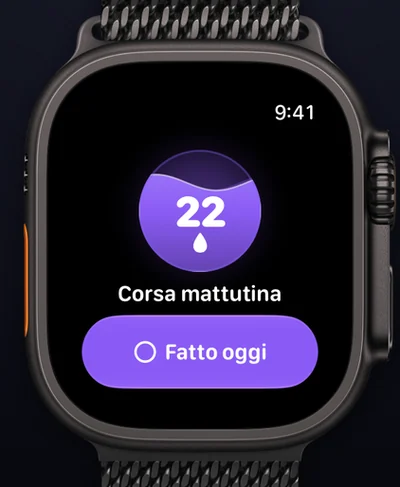 Ripply su Apple Watch: una serie di 22 giorni e un pulsante per segnare il giorno