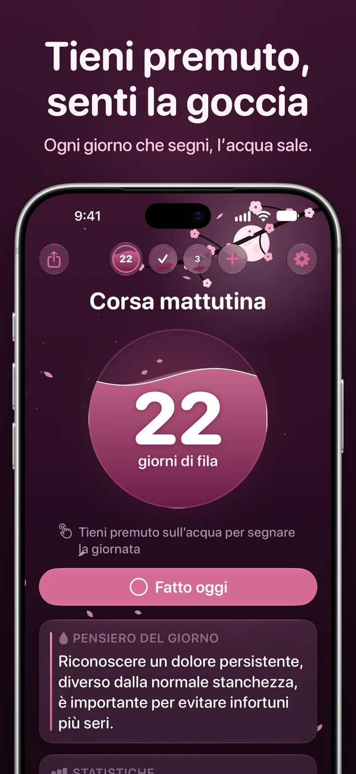 Ripply: tieni premuto sull’acqua per segnare la giornata