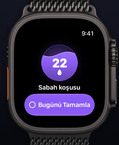 Apple Watch’ta Ripply: 22 günlük seri ve günü işaretleme düğmesi