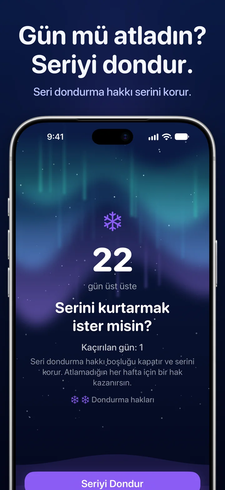 Ripply, kaçırılan bir günün ardından 22 günlük seriyi kurtarmak için dondurma hakkı öneriyor
